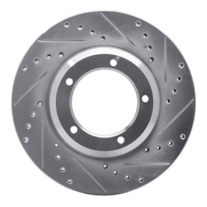 Land Rover Range Rover Brake Rotor (1) - Front Right - R1 Concepts - Drilled & Slotted - Silver - `90-`16